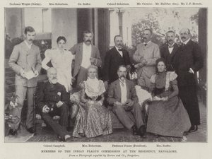 Medlemmer av Indian Pest Commission ved Residency, Bangalore av English Photographer