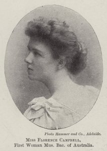 Frøken Florence Campbell, First Woman Bachelor of Music of Australia av English Photographer