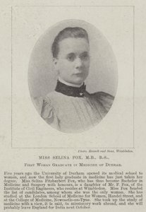 Frøken Selina Fox, MB, BS, First Woman Graduate in Medicine of Durham av English Photographer