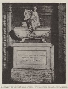 Monument til Niccolo Machiavelli i kirken S Croce, Firenze av English Photographer