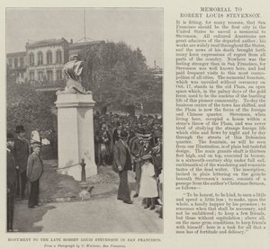 Monument til avdøde Robert Louis Stevenson i San Francisco av English Photographer