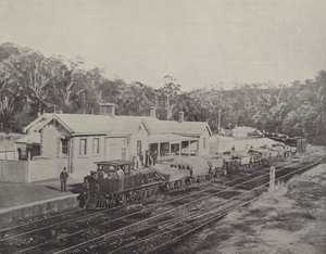 Mount Lofty Railway Station, Adelaide til Melbourne Railway av English Photographer