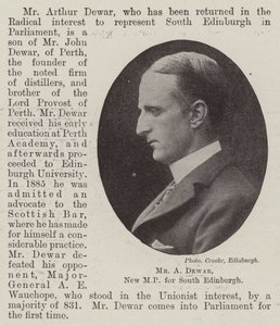 Mr A Dewar, ny MP for South Edinburgh av English Photographer