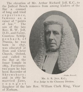 Mr A R Jelf, KC, ny dommer i Chancery Division av English Photographer