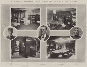 Mr Chamberlains kommende turné, HMS Good Hope, som utstyrt for reisen