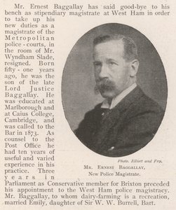 Ernest Baggallay, ny politidommer av English Photographer