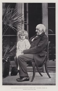 Mr Gladstone og hans barnebarn, Dorothy Drew, Hawarden, oktober 1893