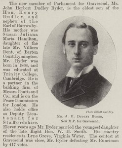 Mr JH Dudley Ryder, ny MP for Gravesend av English Photographer