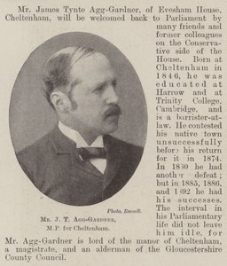 Mr JT Agg-Gardner, MP for Cheltenham av English Photographer