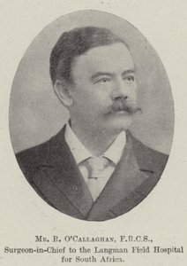 Mr R OCallaghan, FRCS, sjefskirurg ved Langman feltsykehus for Sør-Afrika av English Photographer