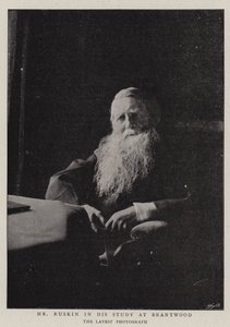 Mr Ruskin i hans studie ved Brantwood av English Photographer
