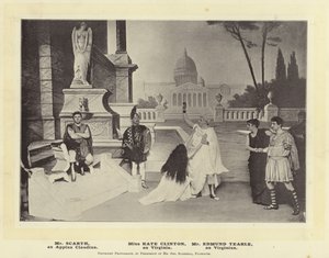 Mr Scarth, som Appius Claudius. Frøken Kate Clinton, som Virginia. Mr Edmund Tearle, som Virginius