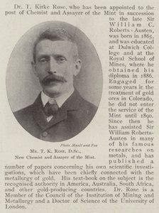 Mr T K Rose, DSc, New Chemist and Assayer of the Mint av English Photographer