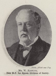 Mr W Keswick, ny MP for Epsom Division of Surrey av English Photographer
