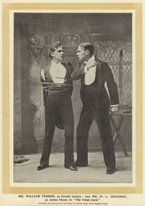 Mr William Terriss, som Gerald Austen; og Mr W L Abingdon, som James Dixon, i The Fatal Card