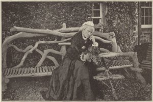 Fru Gladstone i hagen til Blackcraig Castle av English Photographer