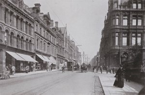 Newcastle, Grainger Street, West (s/hvitt bilde) av English Photographer