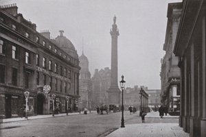 Newcastle, Grey Street (s/hvitt bilde) av English Photographer