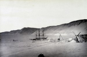 Nordpolen: Discovery Bay, vinter - i "" Fortelling om en reise til Polarsee under 1875-76", GS Nares, red. London av English Photographer