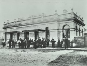 Notting Hill Gate Station: utsiden av Metropolitan Railway, 1868 av English Photographer