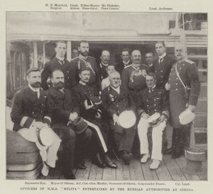 Offiserer ved HMS Melita underholdt av russiske myndigheter i Odessa av English Photographer