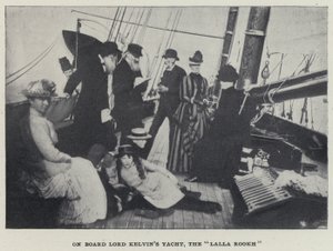 Om bord på Lord Kelvin's Yacht, "Lalla Rookh" (s/hv-bilde) av English Photographer