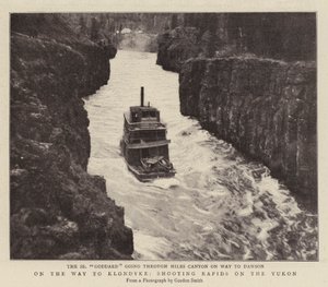 På vei til Klondyke, skyter Rapids på Yukon av English Photographer