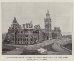 Åpning av det kanadiske parlamentet 16. mars, Houses of Parliament, Ottawa av English Photographer