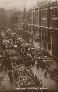 Petticoat Lane, London, søndag morgen (s/h-bilde) av English Photographer
