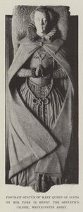 Portrett-statue av Mary Queen of Scots på graven hennes i Henry the Sevenths Chapel, Westminster Abbey av English Photographer