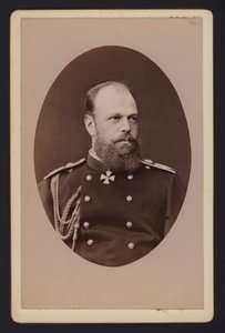 Portrett, tsar Alexander III av Russland (s/hvitt bilde) av English Photographer