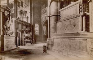 Postkort med et bilde av Choir Ambulatory i Westminster Abbey av English Photographer
