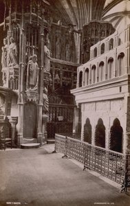 Postkort med et bilde av interiøret til Henry V Chantry i Westminster Abbey av English Photographer