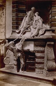 Postkort med et bilde av monumentet til Lady Elizabeth Nightingale av English Photographer