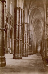 Postkort med et bilde av sørgangen til Westminster Abbey av English Photographer