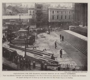 Forberedelser til diamantjubileumsgudstjenesten ved St Pauls Cathedral av English Photographer