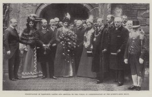 Presentasjon av Tamworth Castle and Grounds for publikum til minne om Queens Long Reign, 27. mai 1899 av English Photographer