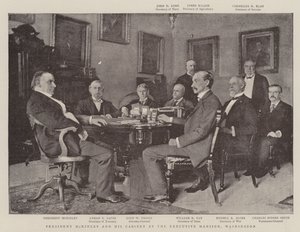 President McKinley og hans kabinett i Executive Mansion, Washington av English Photographer