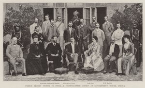Prins Albert Victor i India, en fotografisk gruppe ved Government House, Poona av English Photographer