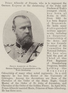 Prins Albrecht av Preussen, tyske keiseres representant ved York-dåpen av English Photographer