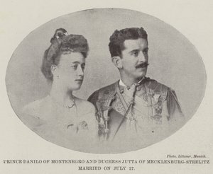 Prins Danilo av Montenegro og hertuginne Jutta av Mecklenburg-Strelitz giftet seg 27. juli av English Photographer