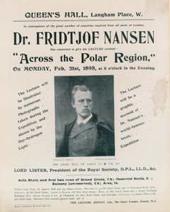 Program for Dr Fridtjof Nansen-forelesning, Across the Polar Region av English Photographer