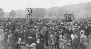 Rally av arbeidsledige arbeidere i Hyde Park, London av English Photographer