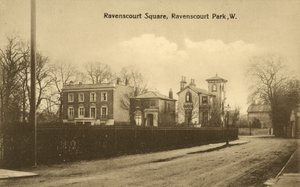 Ravenscourt Square, Ravenscourt Park, London (s/hvitt bilde) av English Photographer