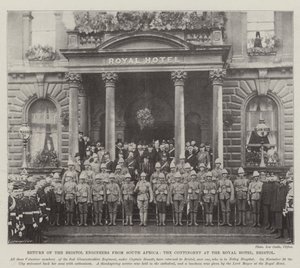 Retur av Bristol-ingeniørene fra Sør-Afrika, kontingenten på Royal Hotel, Bristol av English Photographer