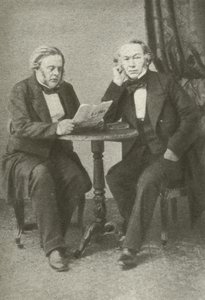 Richard Cobden (til venstre) og John Bright (til høyre) (s/hvitt-bilde) av English Photographer