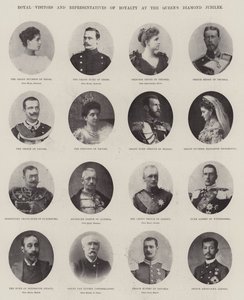 Kongelige besøkende og representanter for royalty ved Queens Diamond Jubilee