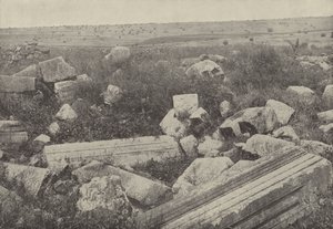 Ruiner av synagogen i Kapernaum, hvor Kristus helbredet mannen med den visne hånden av English Photographer