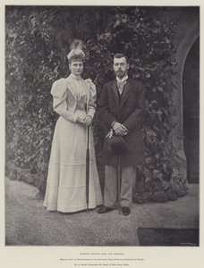 Russlands fremtidige tsar og tsarina, prinsesse Alix av Hessen-Darmstadt og storhertug Nicholas, tsarevitsj av Russland