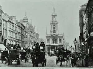 Saint Mary-le-Strand, Strand, Westminster LB: ser østover til Saint Mary-le-Strand, 1895 av English Photographer